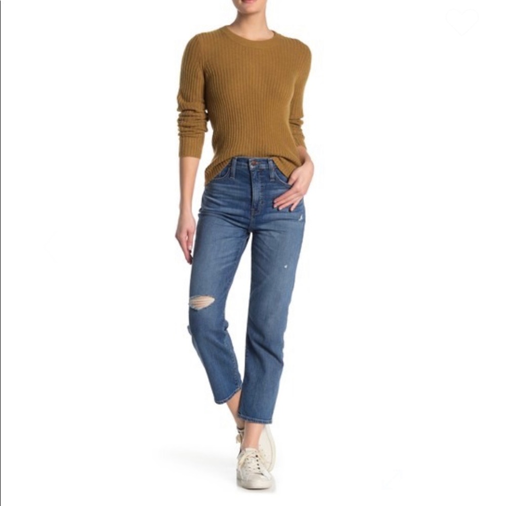 Madewell Cropped Classic Straight Leg Jeans - Picture 1 of 10